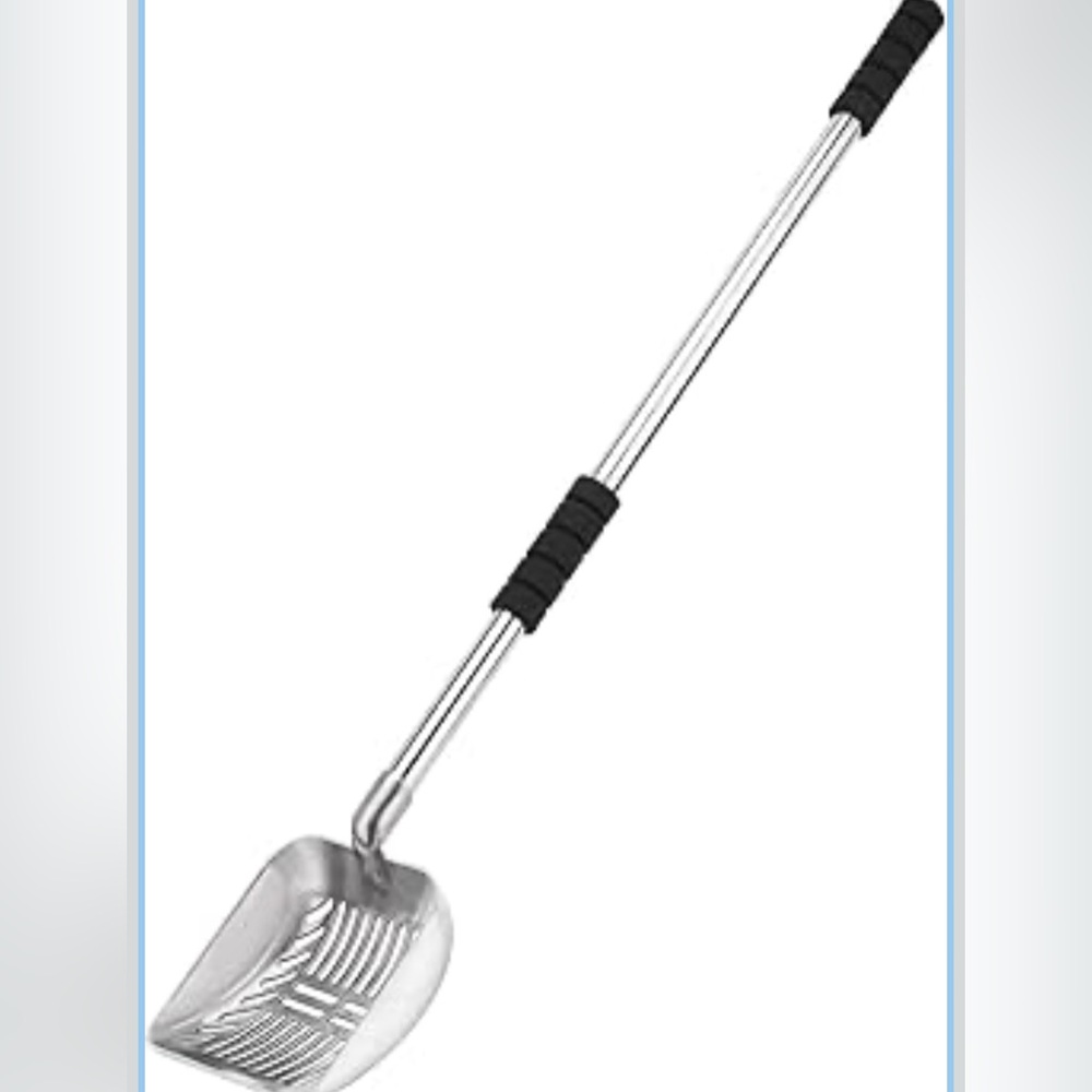 NEW Heavy Duty Cat Litter Scooper Metal  Deep Shovel Long Handle No Bending Back